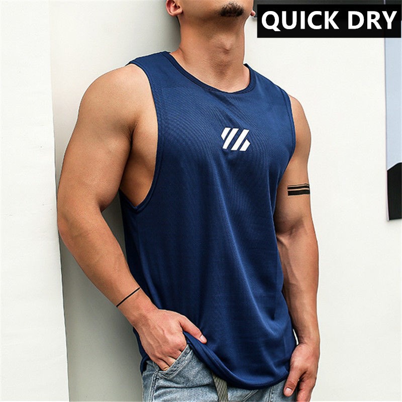 men dri fit muscle tee gym tee tank 