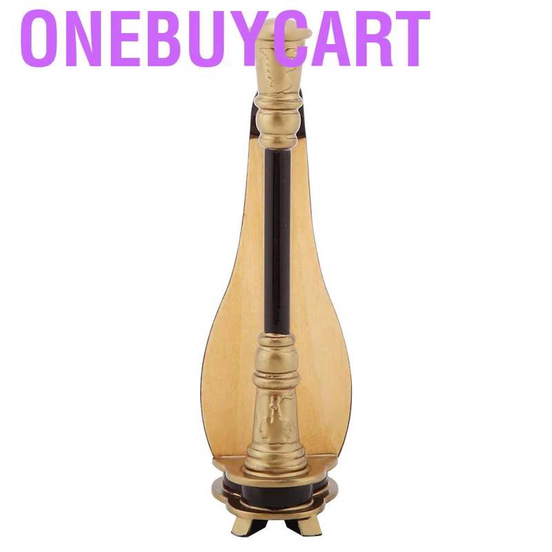 Onebuycart Exquisite Wooden Miniature Harp Model Mini Musical Instrument Home Office Decor