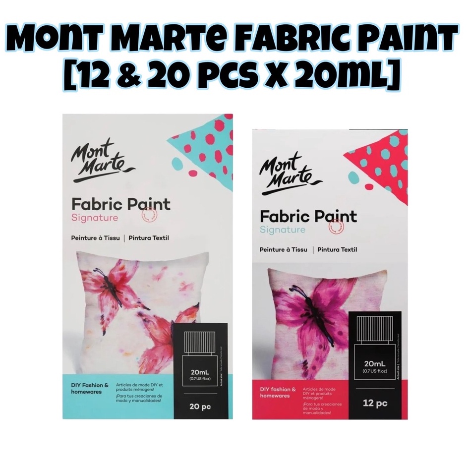 Mont Marte Fabric Paint [12/20pcs x 20ml] Shopee Philippines