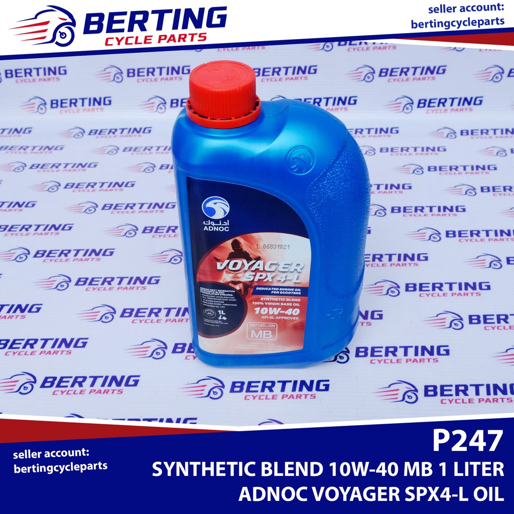 ADNOC Voyager SPX4L 10W40 MB Synthetic Blend Scooter Oil API SL 100