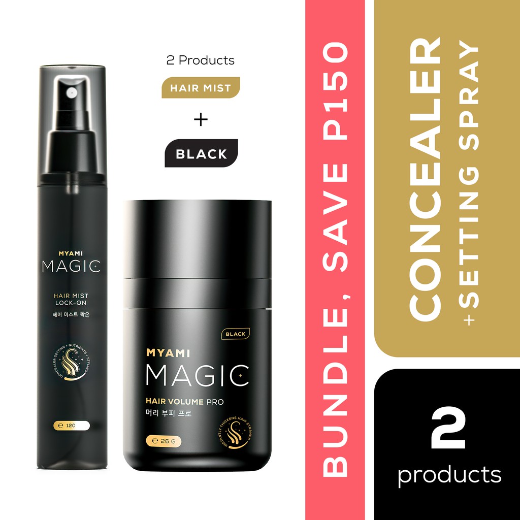 Myami Magic Hair Volume Pro 26g Black Hair Mist Lock On Setting Spray Exclusive Bundle Shopee Philippines
