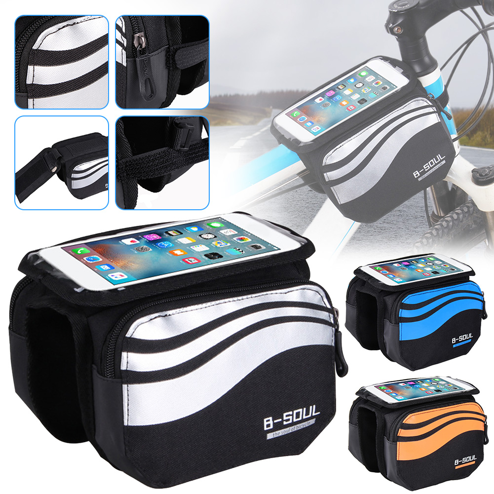 top tube bag with phone holder