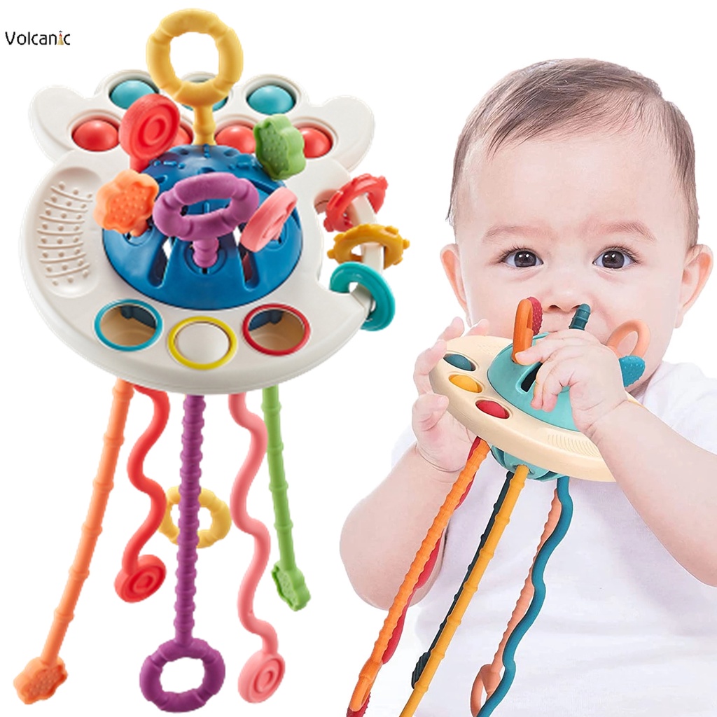 Baby Sensory Toys Montessori Pull String Interactive Educational Toy ...