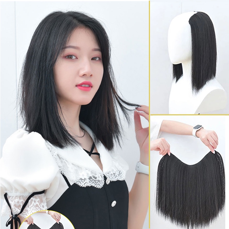 20cm/30cm/U Shape Hair Extension Clip One Piece 4 Clips Wig Short