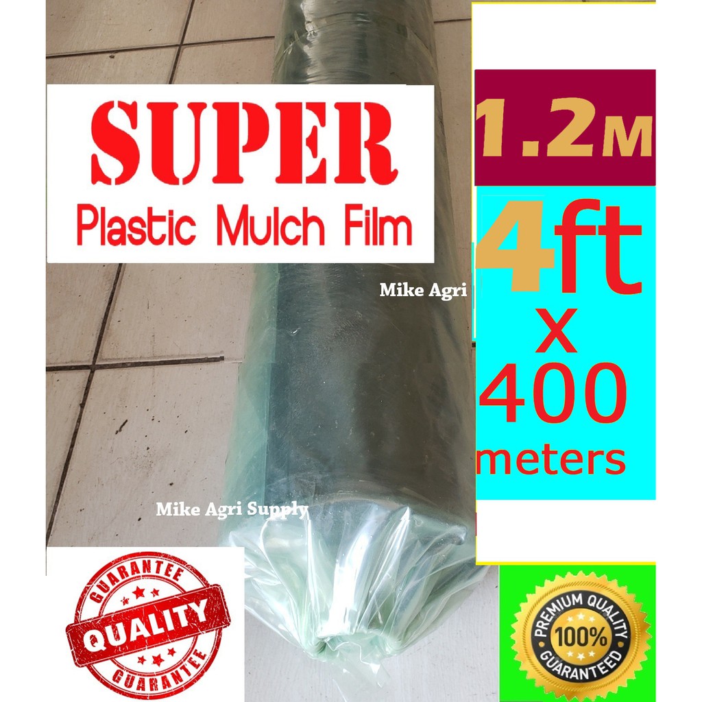 PLASTIC MULCH 1.2meters (4ft) x 400meters 1 roll SILVERBLACk color SUPER PLASTIC MULCHING