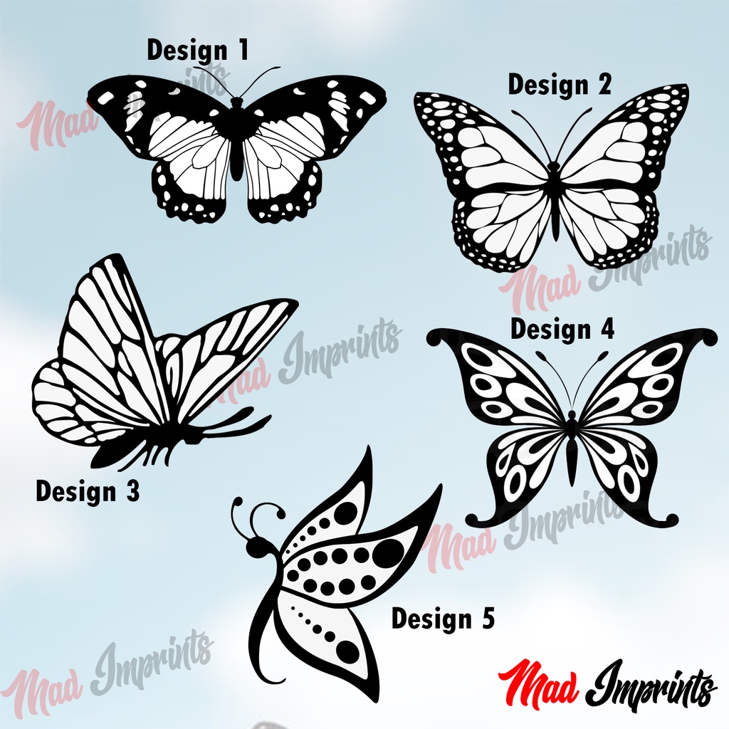 Butterfly | Vinyl Decal Sticker | Waterproof | 5 Designs | SOLD PER ...