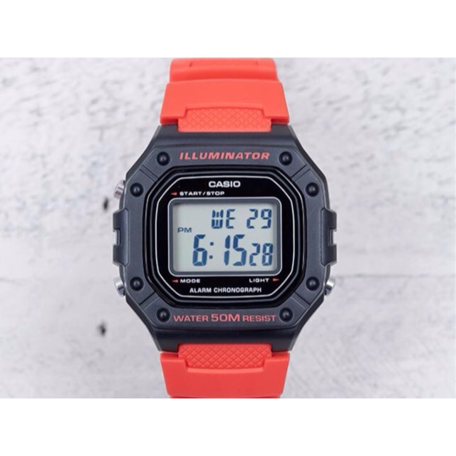 casio red illuminator watch