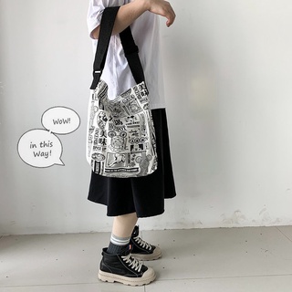 New Ins Canvas Bag Japanese and Korean Simple Messenger Bag Large Capacity Shoulder Bag #5
