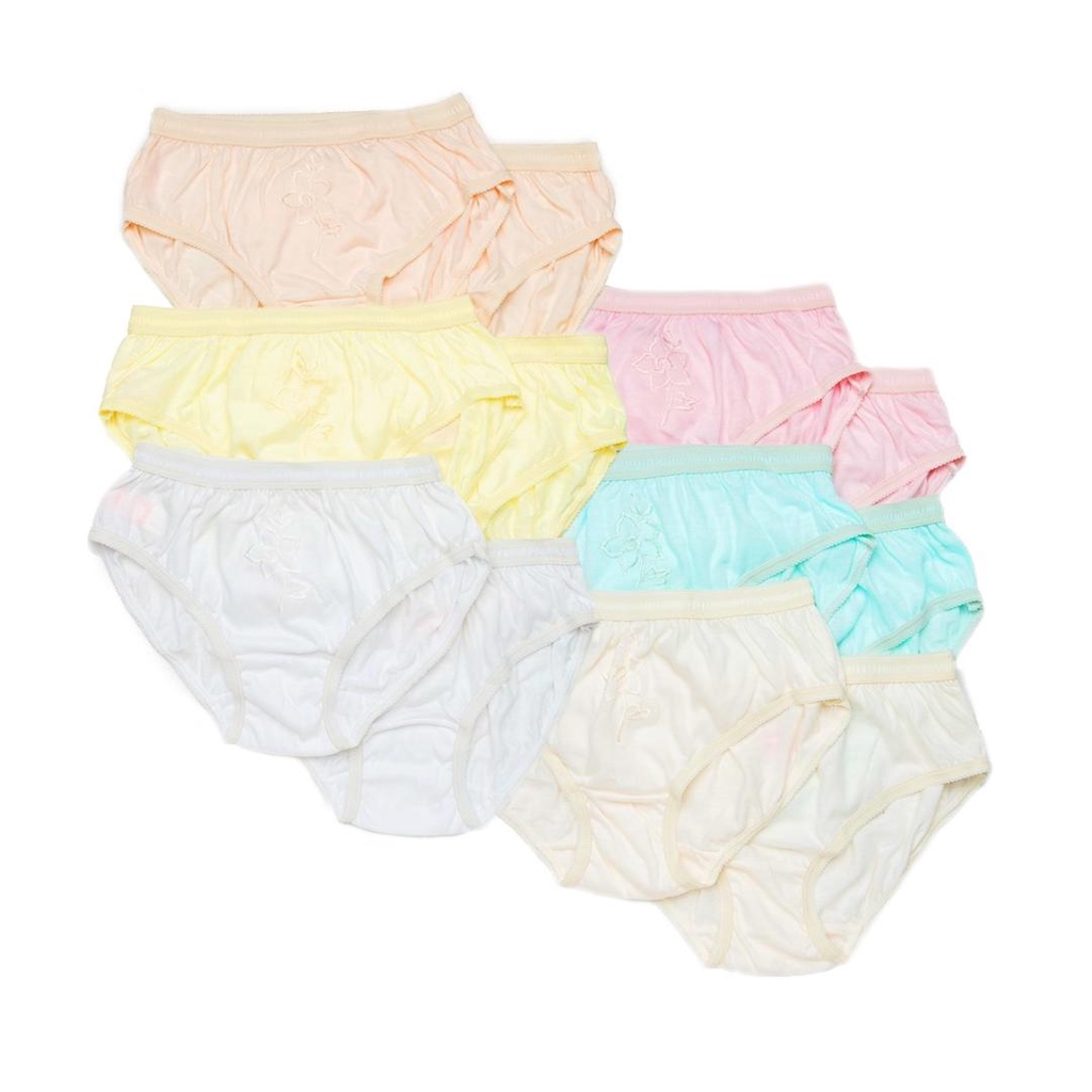 SORELLA KIDS BY SORELLA 12 in 1 EMBROIDER girls' cotton panty comfort ...