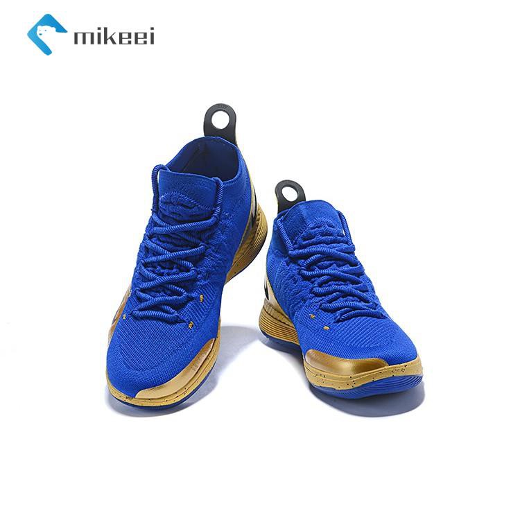 blue and gold basketball shoes