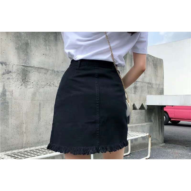 girlfriend denim skirt