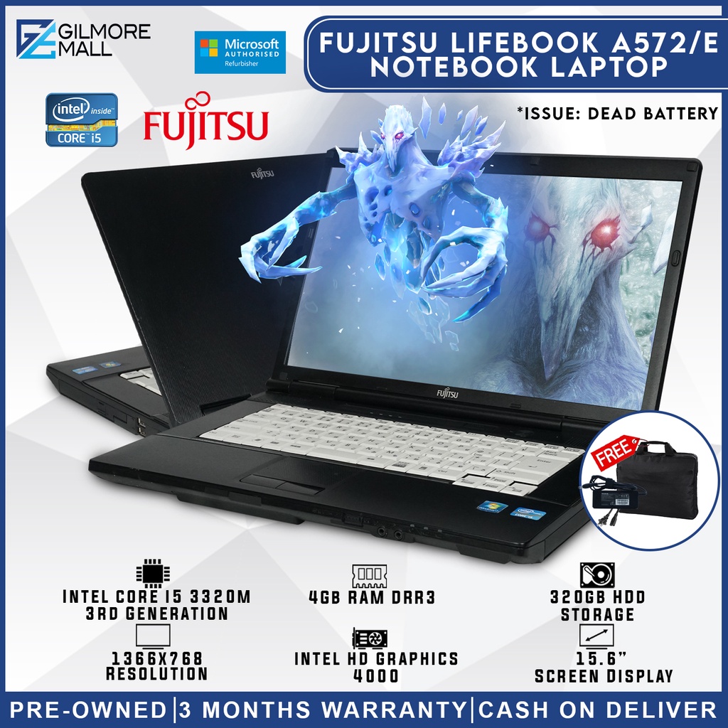 Fujitsu Lifebook A572/E Notebook Laptop | Intel Core i5 3320M 4GB 