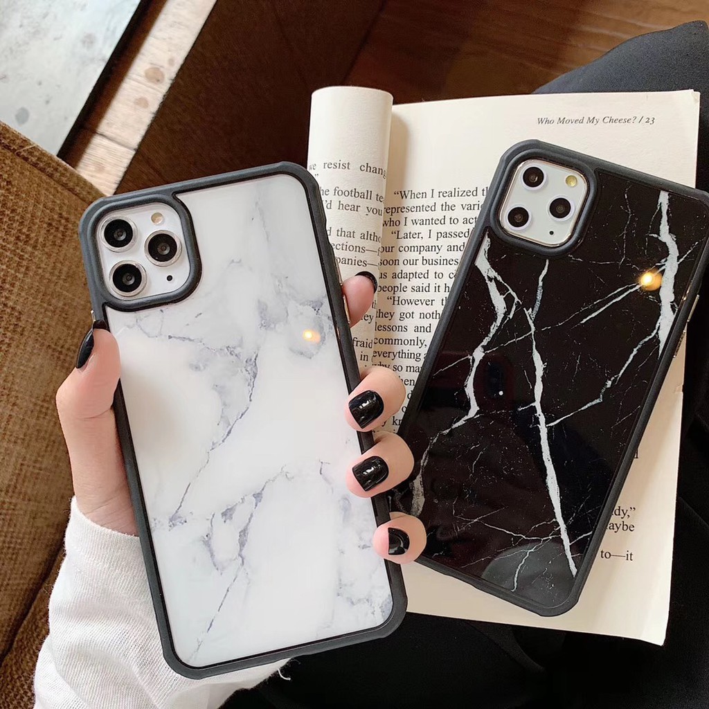 Marble Black Border Iphone X Xr Xsmax Xs 7 7plus 8 8plus 11 11pro 11promax Transparent Soft Tpu Case Shopee Philippines