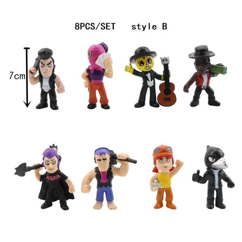 8 10 12pcs Brawl Stars Pvc Action Figure Model Toy Crow Shelly - roblox brawl stars house part 840