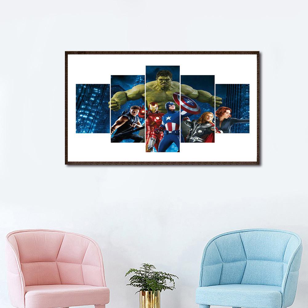 5pcs 5d Diy Full Drill Diamond Painting Captain America Cross