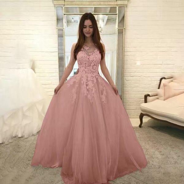 pink dinner gown