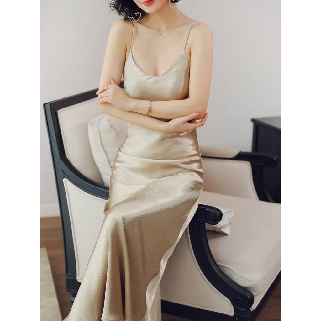 silk satin dress long