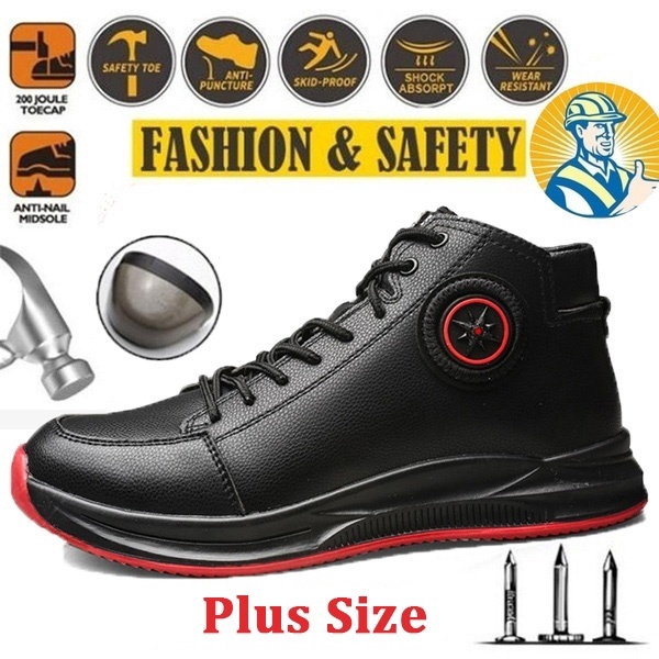 New Labor Insurance Shoes Men S Steel Toe Cap Safety Shoes Anti Smashing Anti Piercing Casual Work Shoes Shopee Philippines