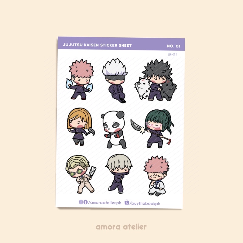 Jujutsu Kaisen 01 Sticker Sheet | JJK Journal Bujo | Amora Atelier ...