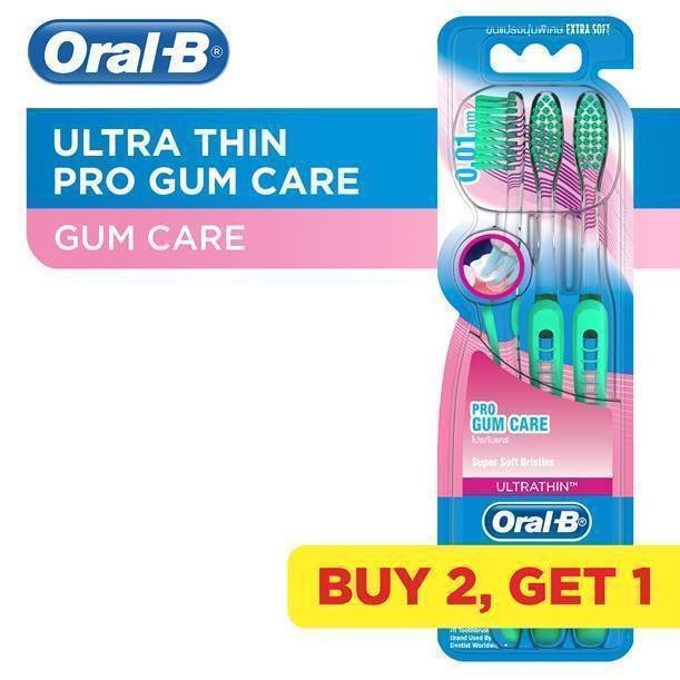 OralB Ultra Thin Pro Gum Care 3pieces Toothbrush Shopee Philippines