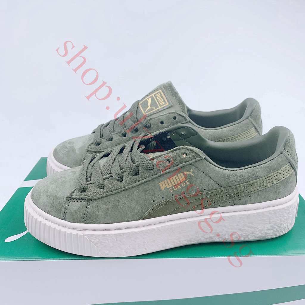 puma green colour shoes