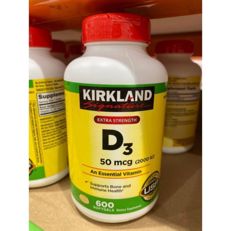 Kirkland Signaure vitamin D3 _50mcg (2000iu) 600 Softgel vitamins