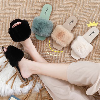 988# Add+1 new hairy slippers for women's fashionable wear, students' antiskid and thermal insulatio