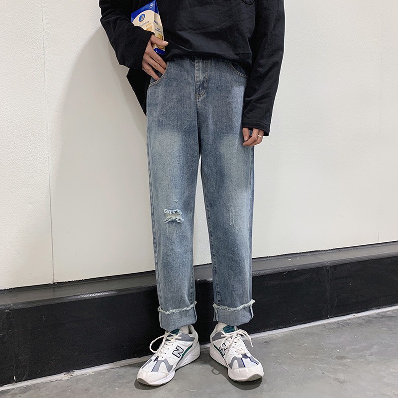 cropped ripped jeans