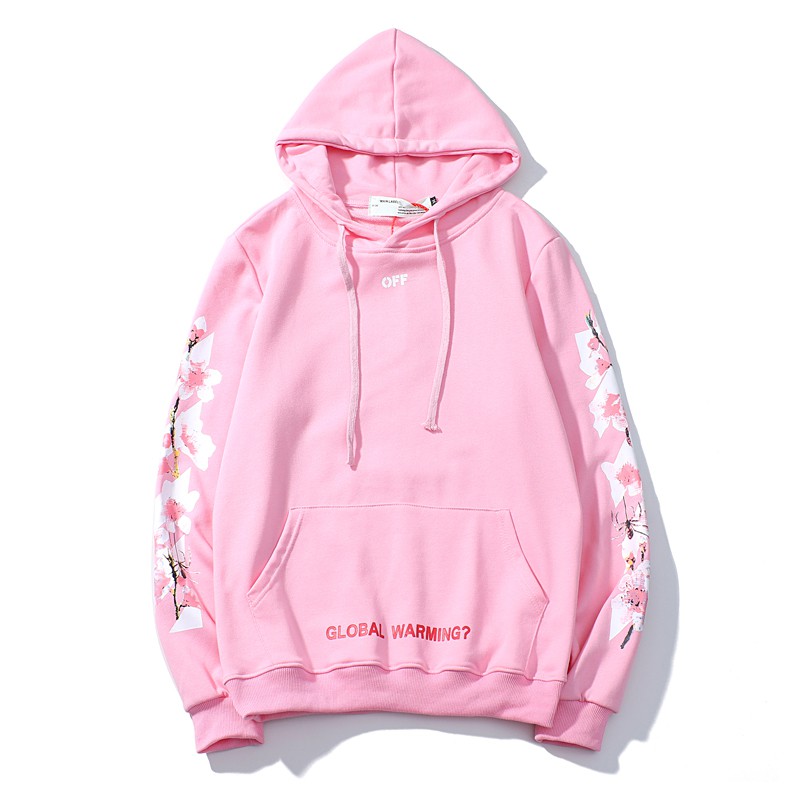 off white global warming hoodie pink