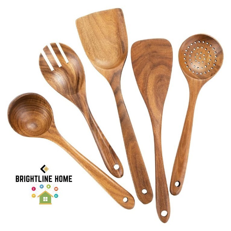Wooden Cooking Utensils, Wooden Spoons for Nonstick Cookware, Organic