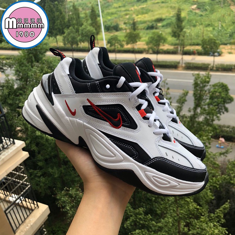 Nike M2K Tekno White Black Red Male Female Running Shoes Leisure Sports Couple Training Shoes | Shopee