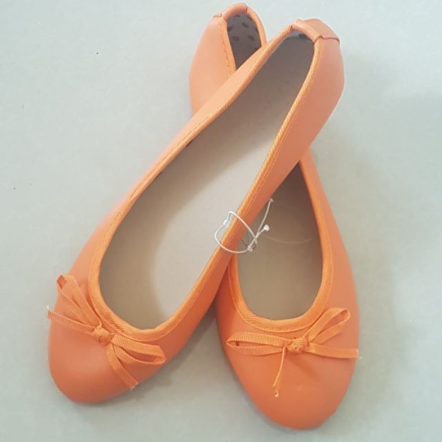 orange flat shoes ladies