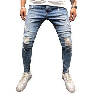 ripped bottom jeans mens