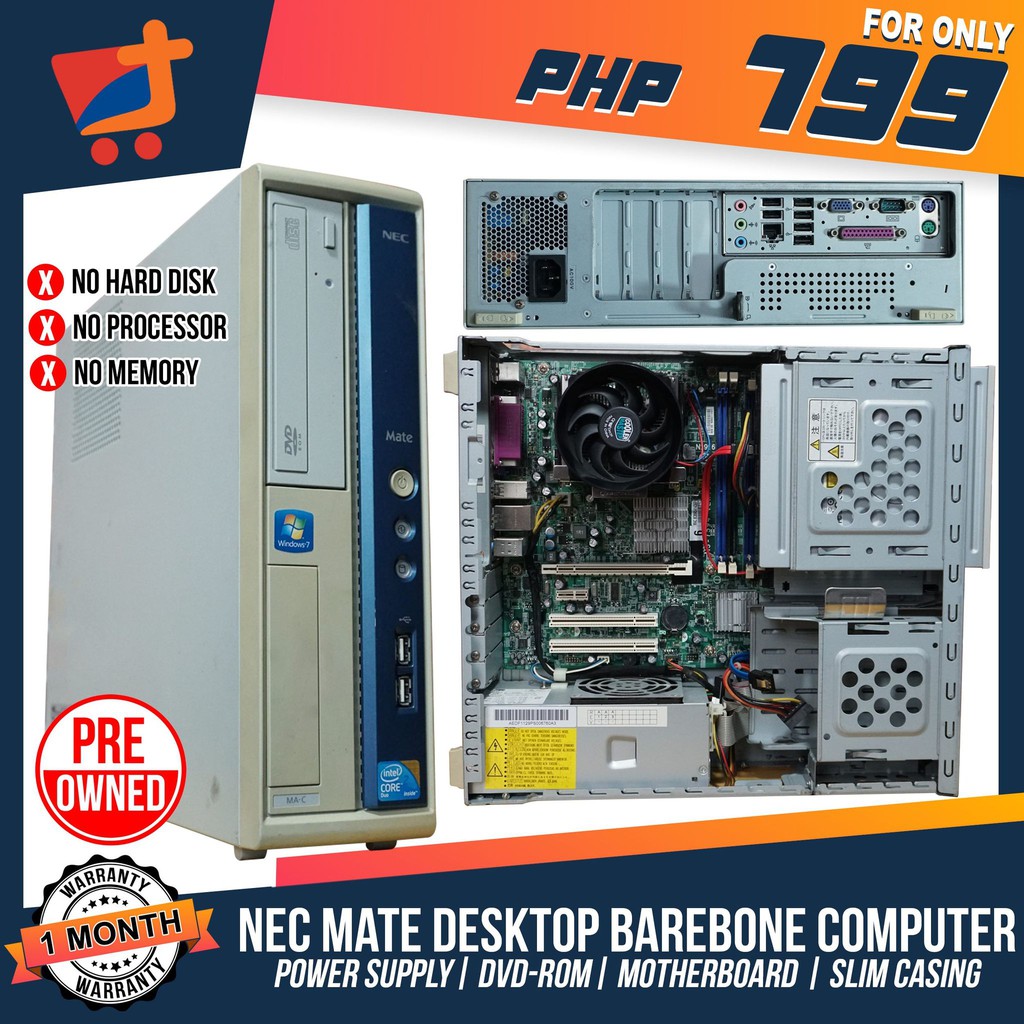 Nec Mate Sff Slim Lga 775 Desktop Pc Computer Barebone No Cpu Ram Hdd Used 2nd Hand Shopee Philippines