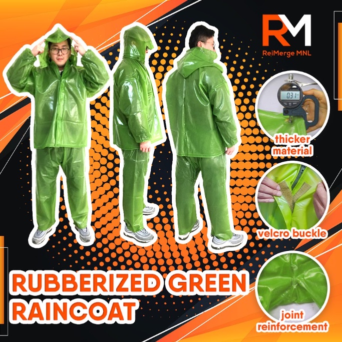 Original Rubberized Best Green Kapote Vulcanized Rubber Rain Coat for