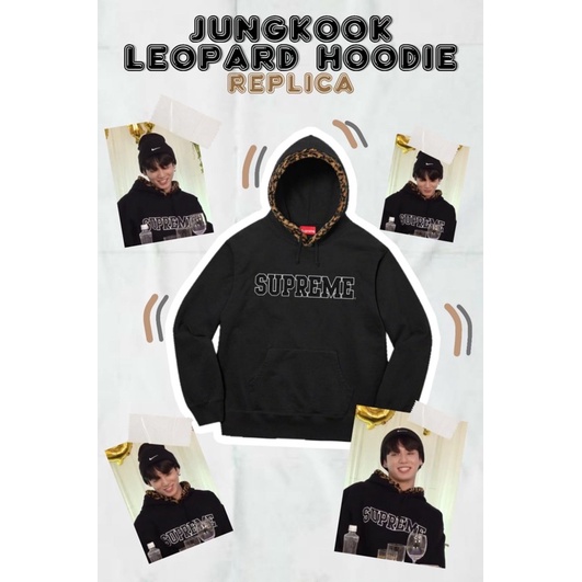 Supreme Leopard Trim Hooded Sweatshirt 'Red' | idusem.idu.edu.tr