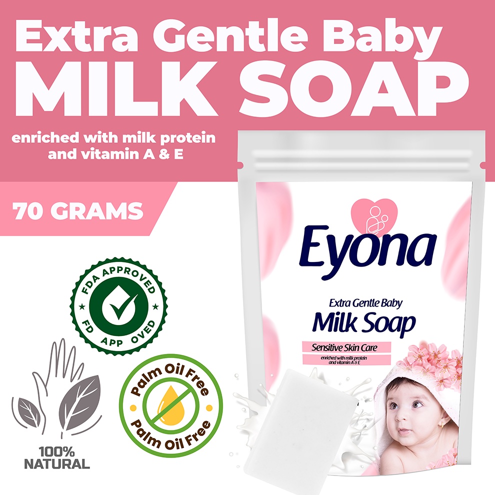 70G BABY BATH SOAP HAIR & BODY EYONA SOAP EXTRA GENTLE SOFT AND SMOOTH