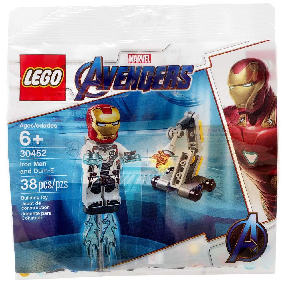 lego iron man and dum e