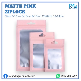 50/100pcs Pink Ziplock Matte Pouch Bag for Liptints and Scrub