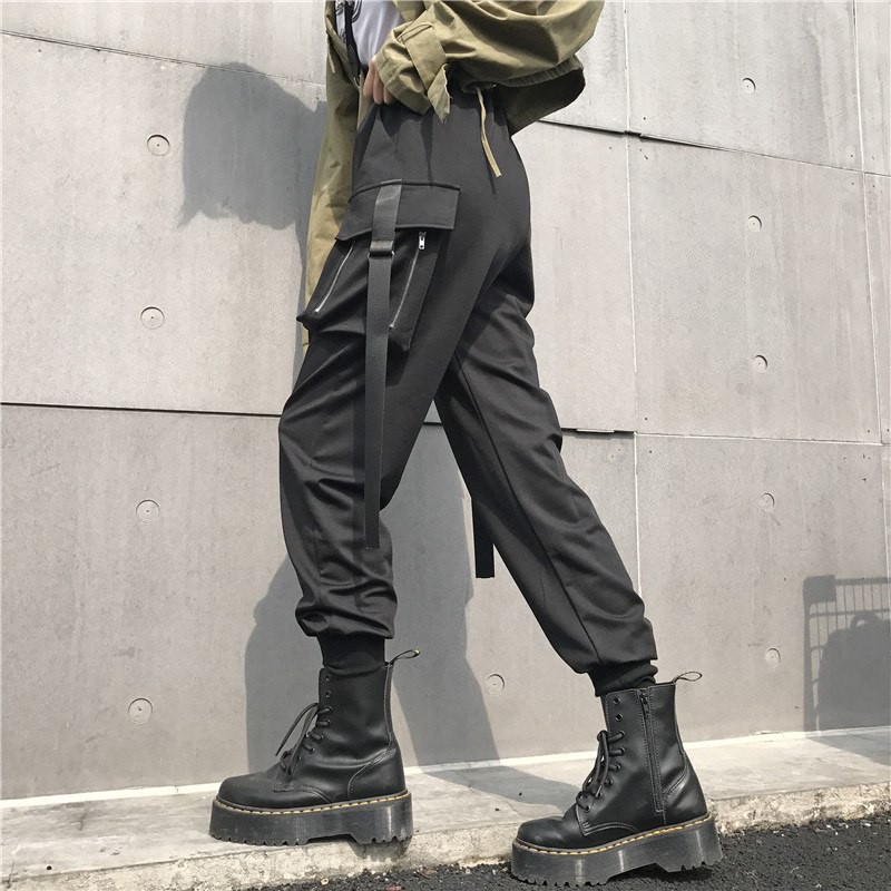 black cargo pants womens high waisted