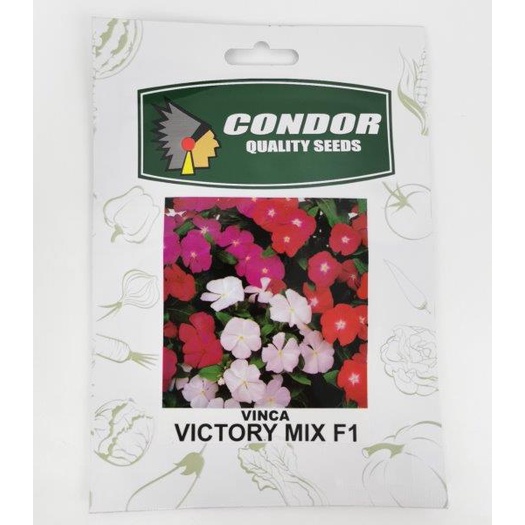 VINCA VICTORY MIX F1 FLOWER SEEDS BY CONDOR ( ORIGINAL GARDEN PACK