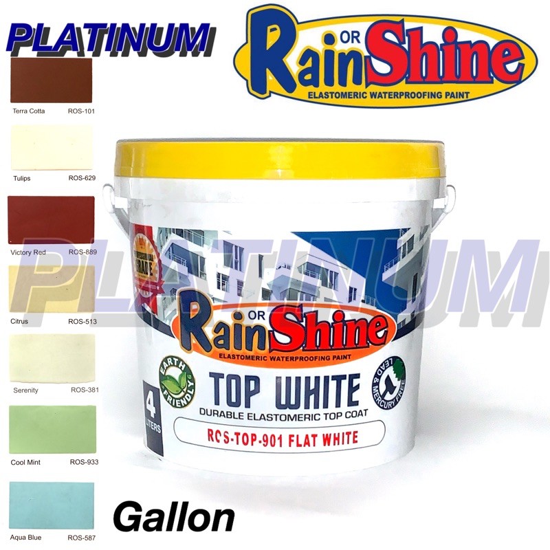 4Ltrs / Gallon RAIN OR SHINE Elastomeric Water Based Paint Shopee