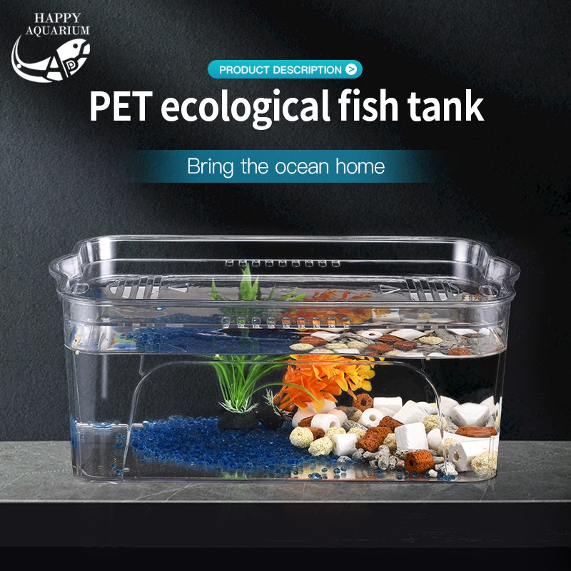 Aquarium HD transparent Plastic Goldfish Tank Home Desktop Office ...