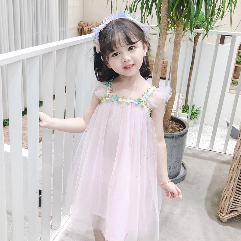 Princess dress for kids girls 04 years old girl rainbow princess dress