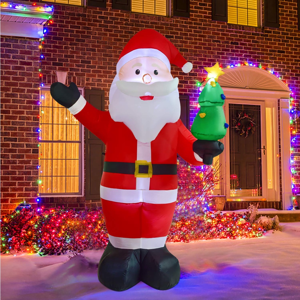 8Foot Christmas Inflatable Santa Claus with LED Light Christmas ...