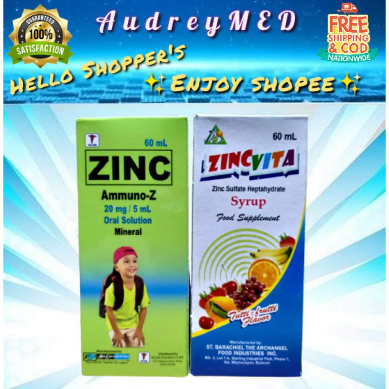 Ammuno-Z / ZincVita syrup (Zinc Sulfate 60mL Syrup) Food ...