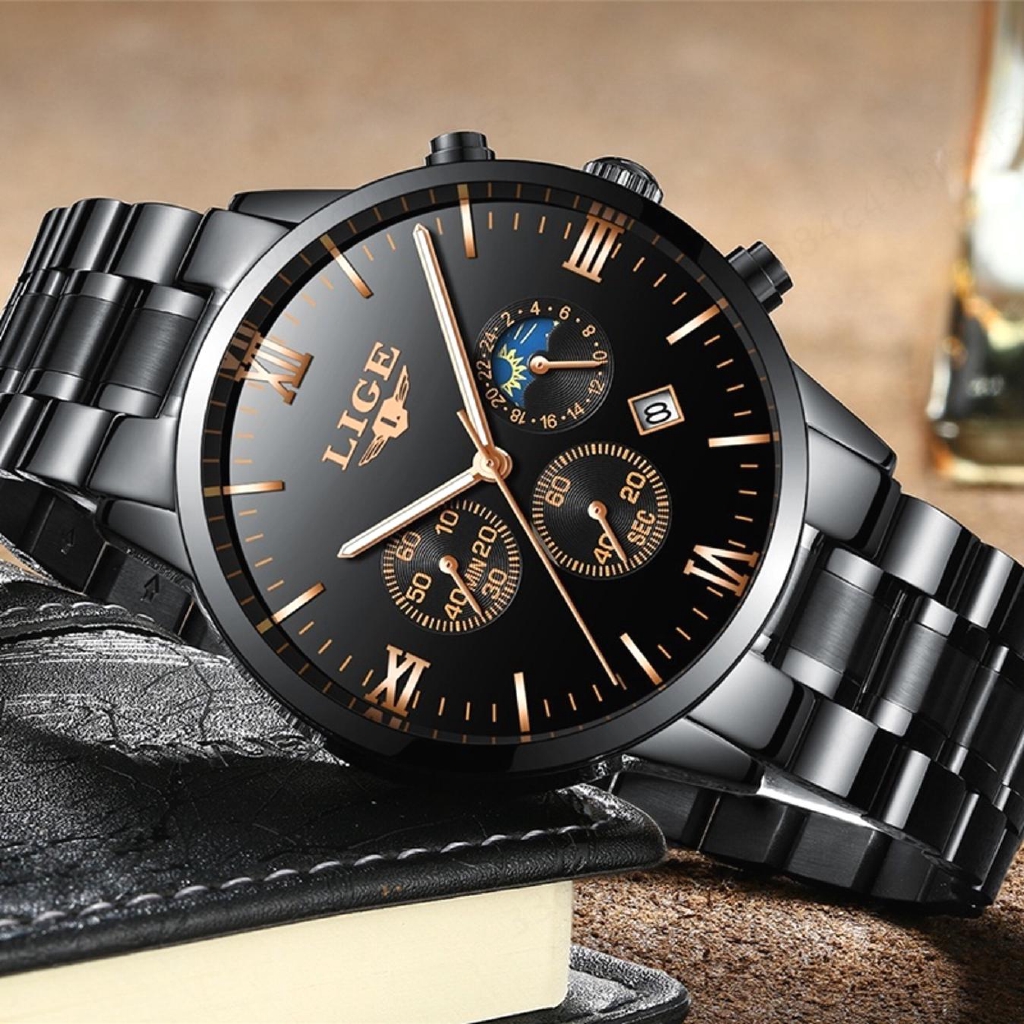 lige men's fashion quartz watch