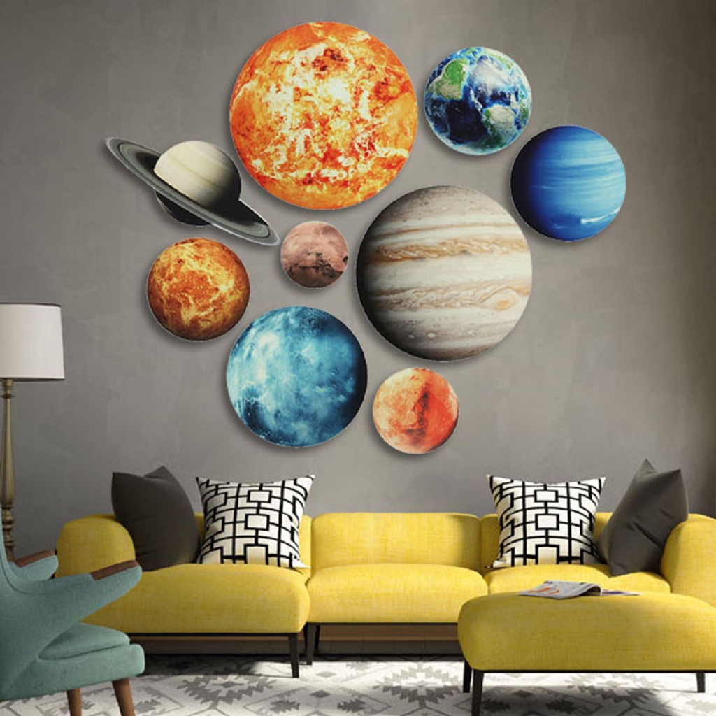 Glow In The Dark Solar System Wall Stickers Mars Room Decor