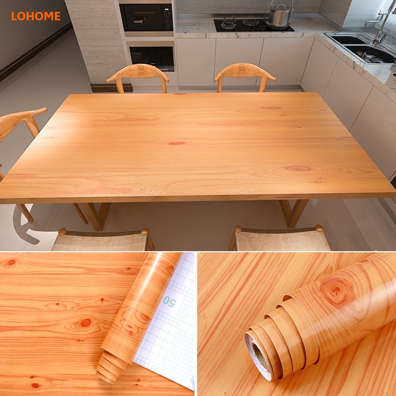 Wood sticker thickened vinyl waterproof self adhesive wallpaper oilproof wooden door table