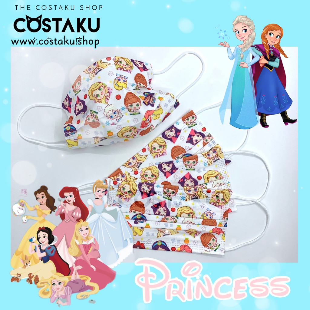 10pcs Disney Princess Japan Anime Character Disposable Mask Kawaii Disney  Princess Art Cinderella | Shopee Philippines